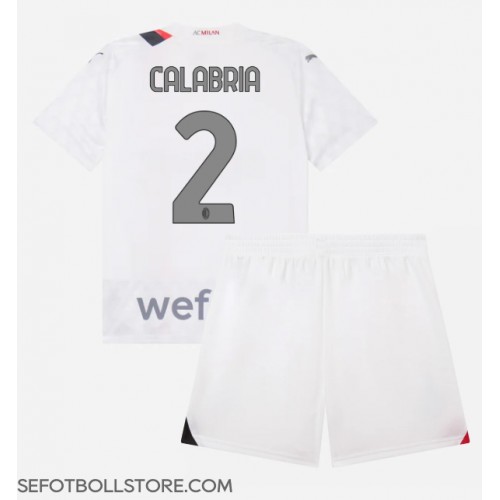 AC Milan Davide Calabria #2 Replika babykläder Bortaställ Barn 2023-24 Kortärmad (+ korta byxor)